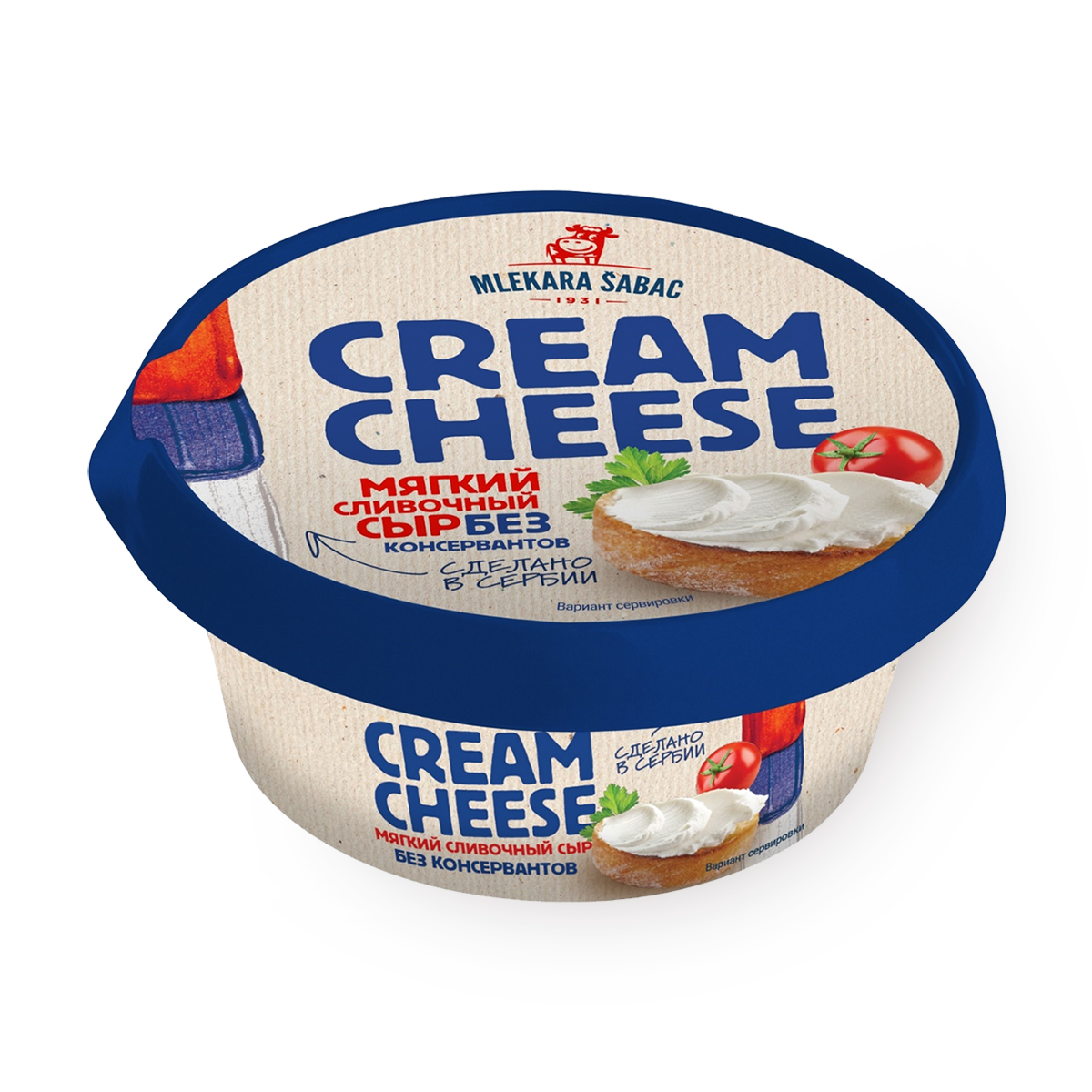 Мягкий сыр Mlekara Sabac Cream Cheese, сливочный, 60%, 100 граммов.