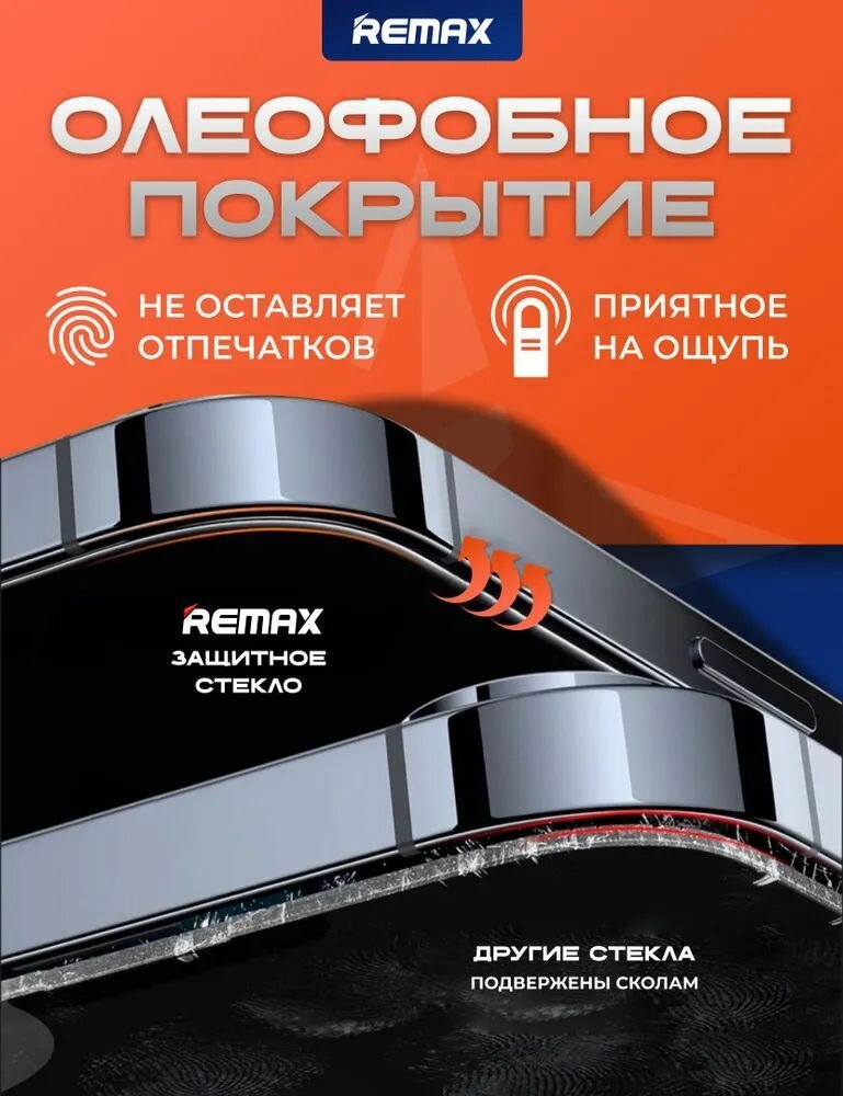 Защитное стекло на iPhone 15 Pro Max ES-01 REMAX С апликатором, усиленное, противоударное стекло — фото 1