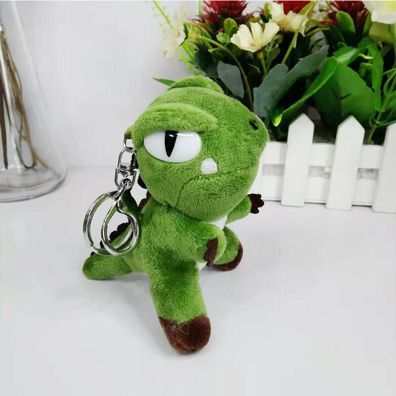 Charming cartoon dinosaur stuffed animal keychain perfect for kids and collectors