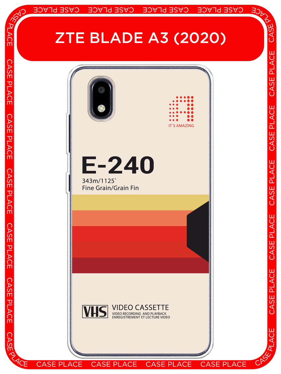 Чехол на ZTE Blade A3 (2020) / ЗТЕ Блейд А3 (2020) с принтом VHS обложка