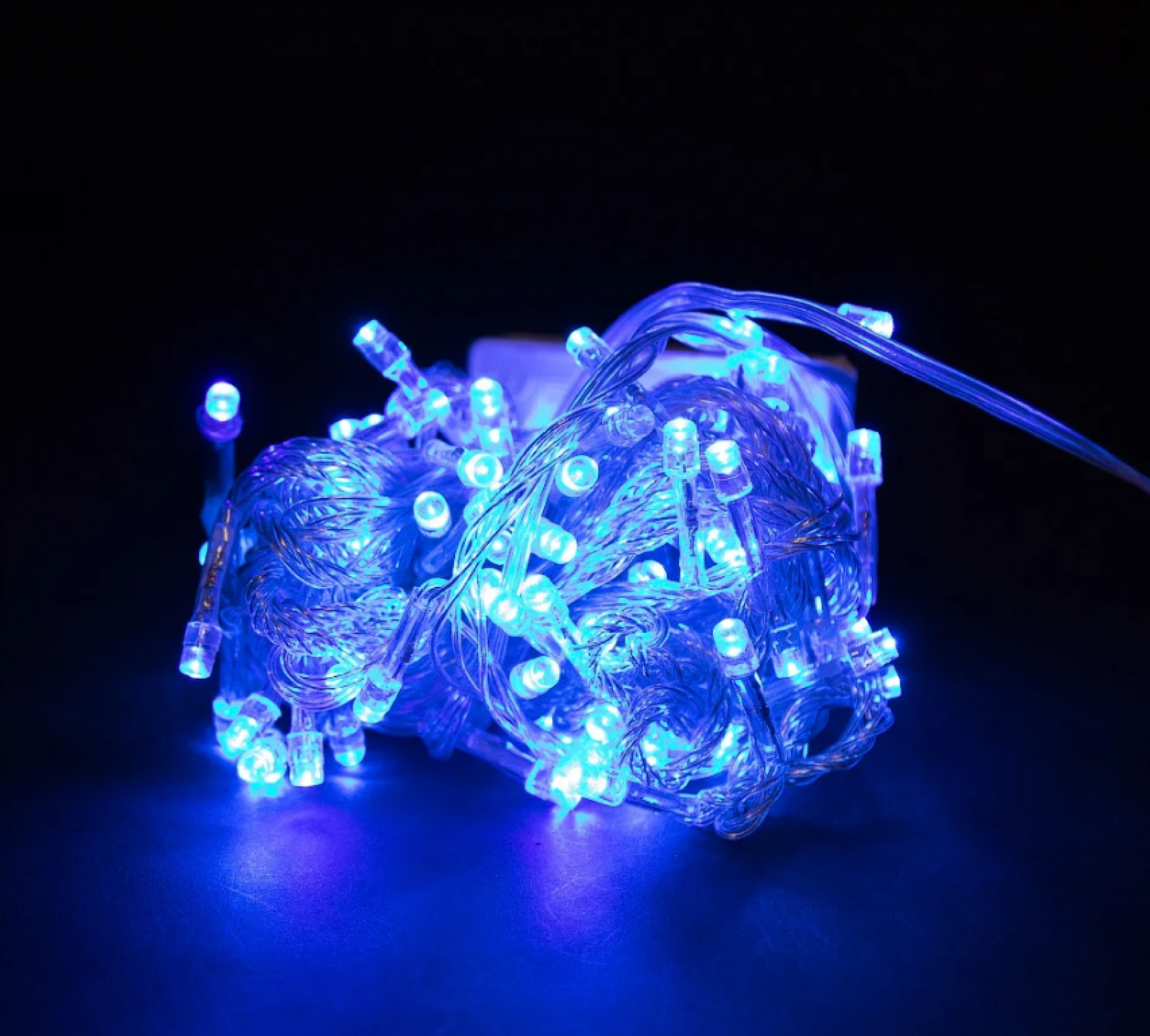 Новогодняя гирлянда светодиодная линейная, 180 LED, синяя, прозрачный провод, 12 метров