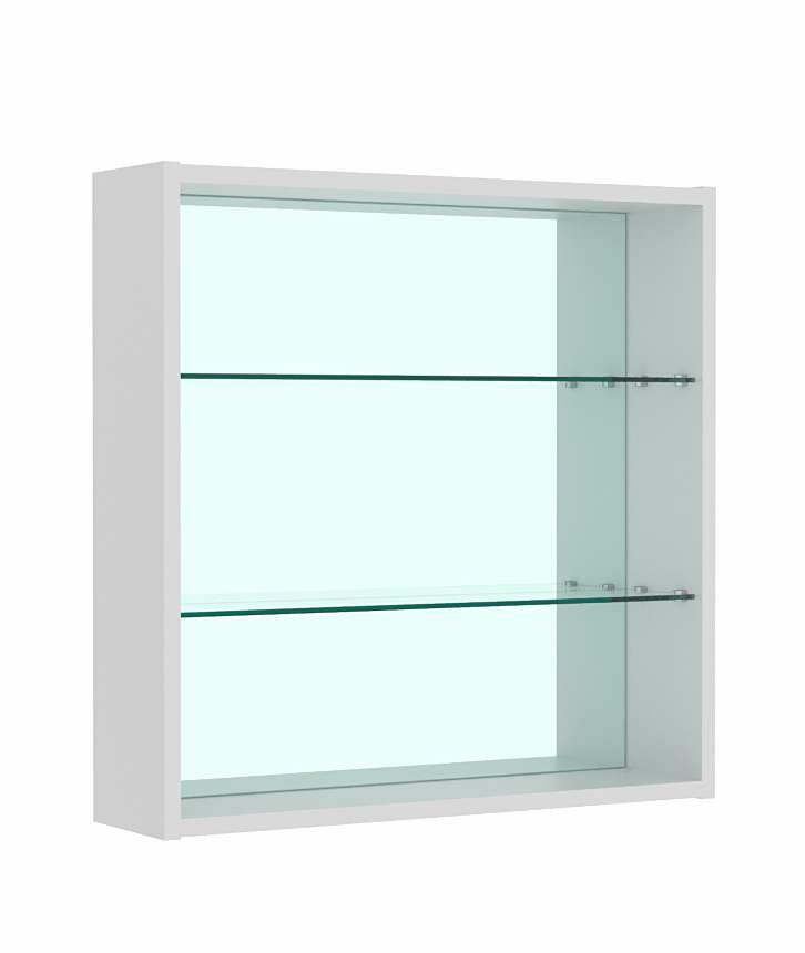 Витрина настенная №1-2Г открытая с зеркалом, Серый. Производитель товара - компания ТОБ.