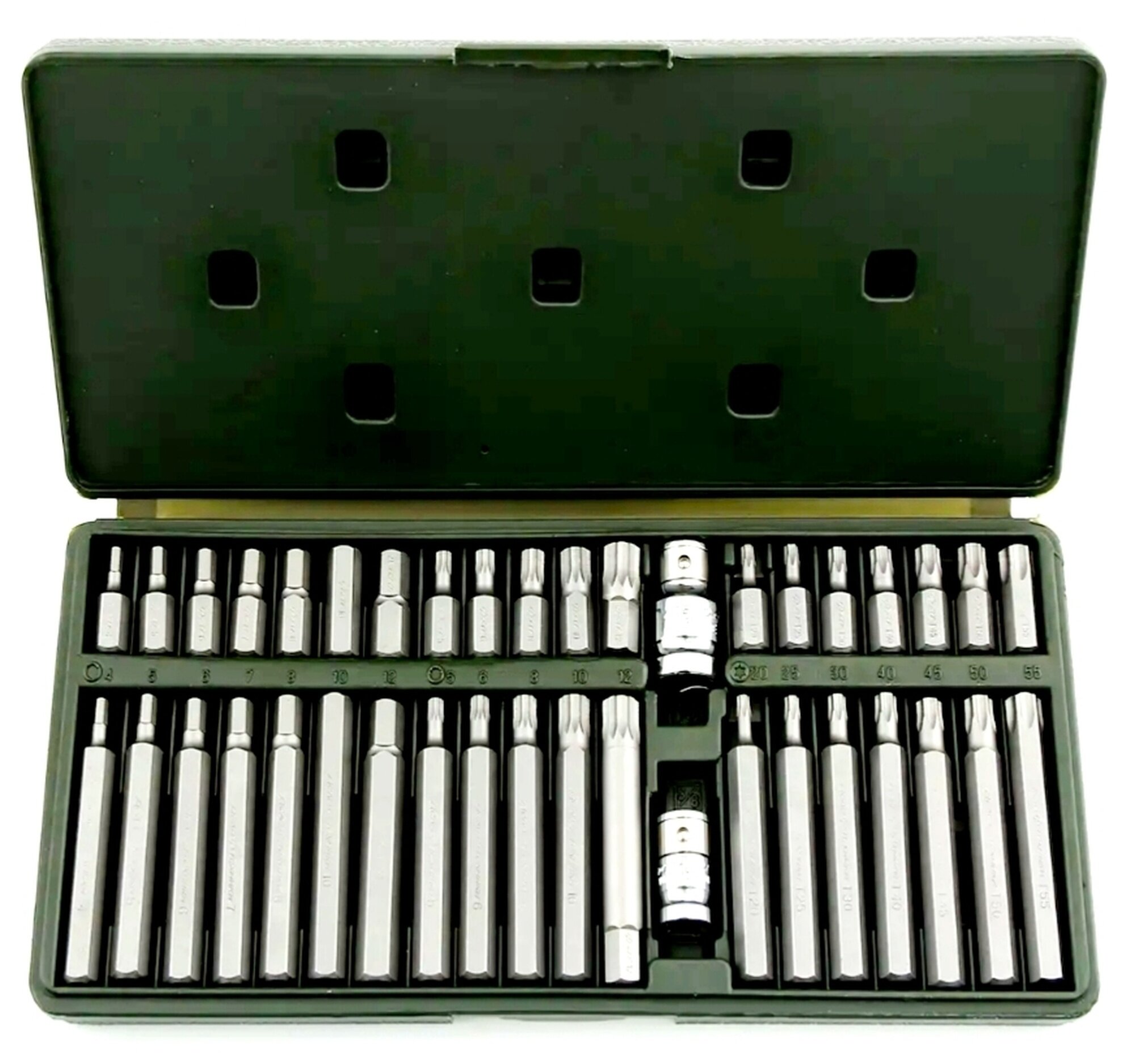 Набор вставок 40 пр. TORX HEX SPLINE (с адаптерами 1/2