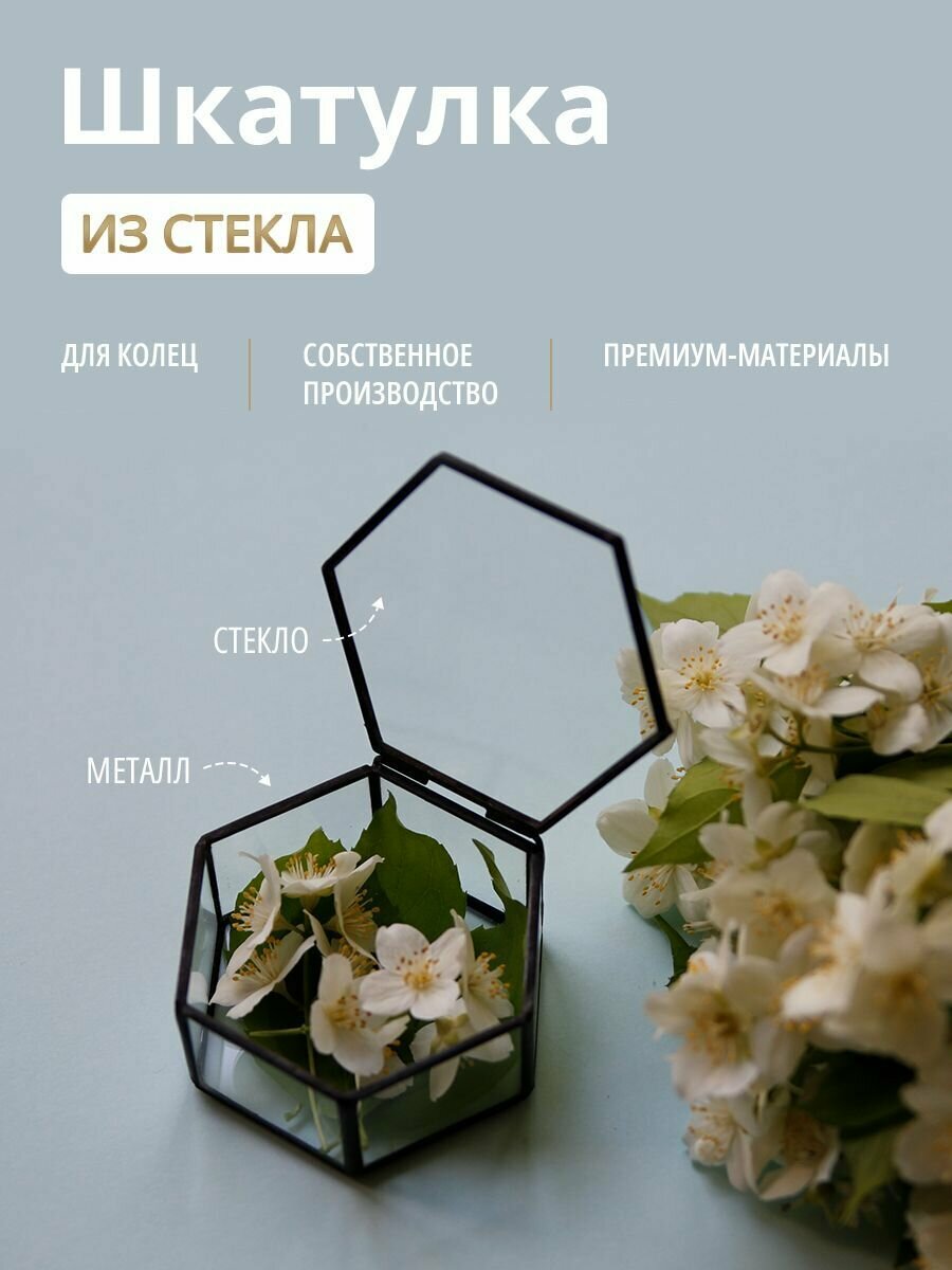 Шкатулка Арт-Птица RB021/1, для колец, стекло, металл, фигурная, 1 отделение, черная