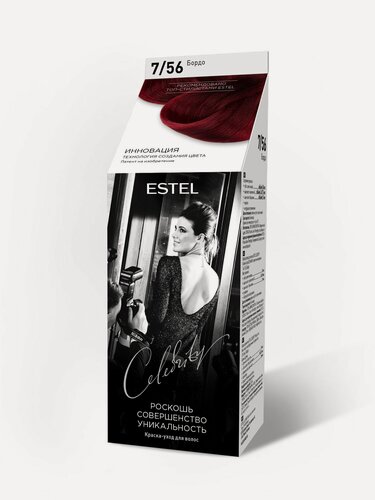 Изображение товара ESTEL Краска-уход для волос Celebrity, тон 7/56 бордо