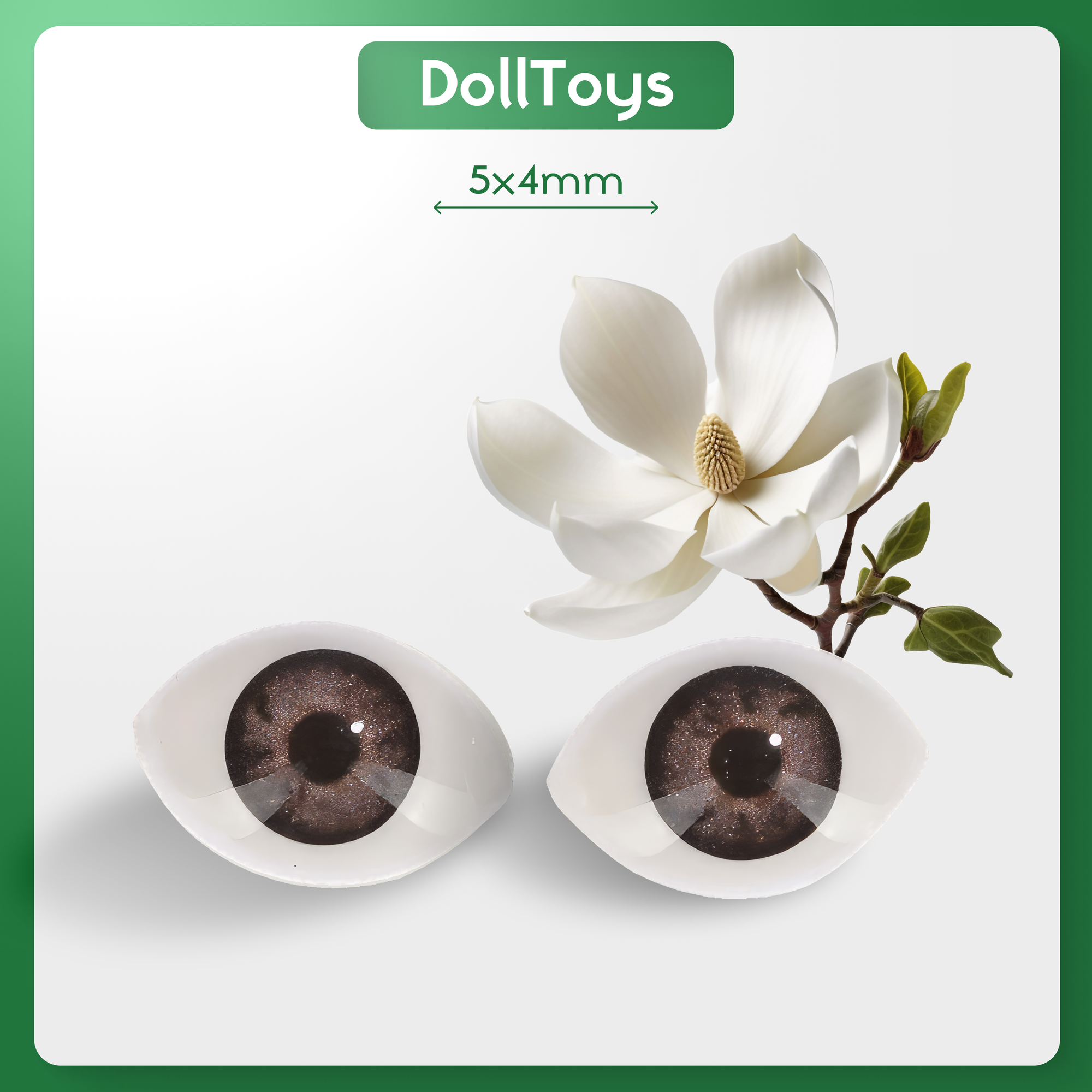 Глаза акриловые для кукол и игрушек 5 х 4 мм, цвет темно-серый