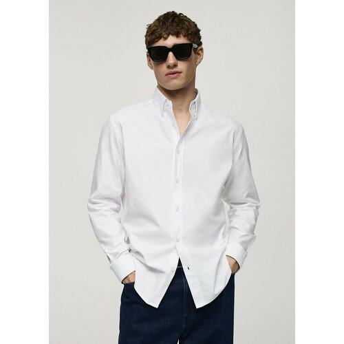 фото Рубашка mango oxford, размер l int, белый
