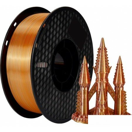 Пластик Kingroon PLA Tri Color Silk 1.75мм HC124 (1кг, Golden-Silver-Copper)