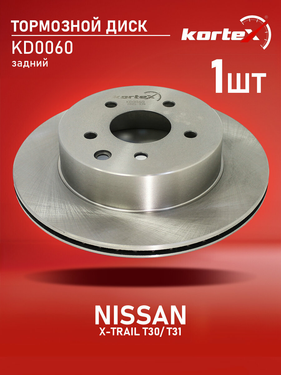 Диск тормозной Kortex для NISSAN X-TRAIL T30 / T31 задний вентилируемый(d-292mm)