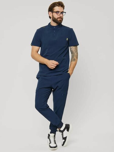 Изображение товара Костюм медицинский SCRUBS, мужской, темно-синий, брюки джоггеры