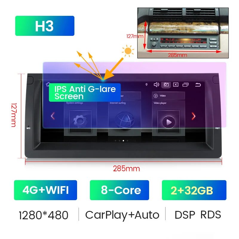 Автомобильная магнитола для авто Умная Система Android магнитола бмв е39 для BMW X5 E53 M5 E38 1996-2007, автомагнитола, стерео, мультимедийный плеер, навигатор для авто Carplay + Android Auto WIFI RDS DSP, BM04H3