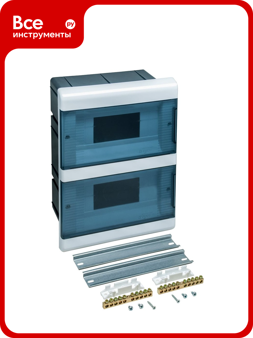Щиток скрытой проводки Рувинил Тусо на 18 модулей с 2 дверцами 278x221x100 мм 68118