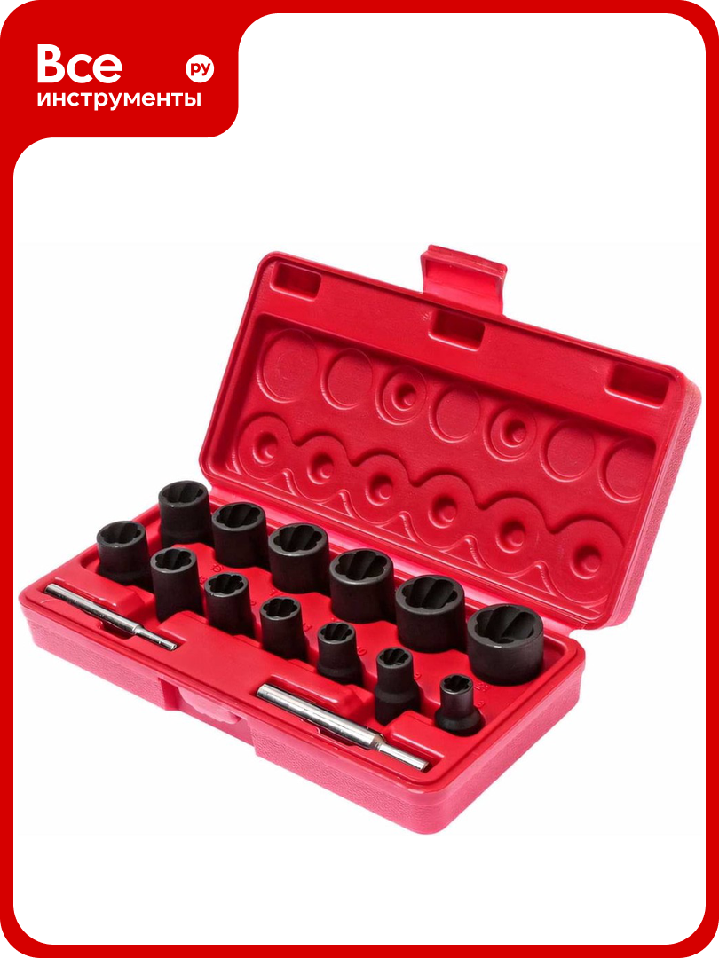Набор головок для поврежденных болтов и гаек 8-21 мм 15 предметов JTC /1- JTC-1321S