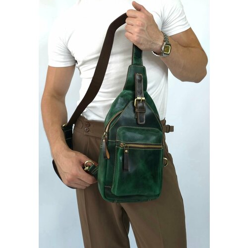 Сумка барсетка Black Buffalo, фактура гладкая, зелёный