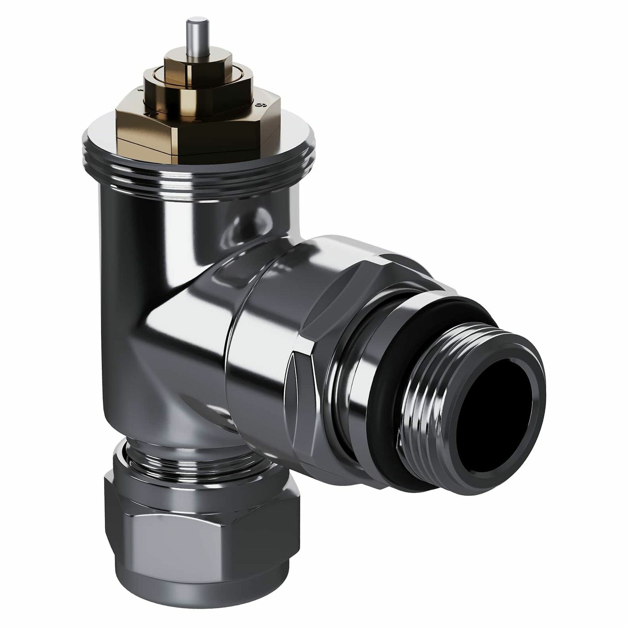 Набор термостатический угловой Royal Thermo Design Pro 15мм М30х1,5 (Хром) — фото 1