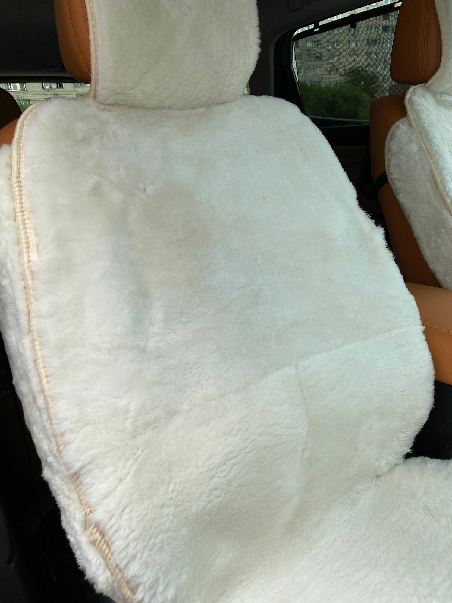 Накидки чехлы меховые из овчины 2 шт — фото 1