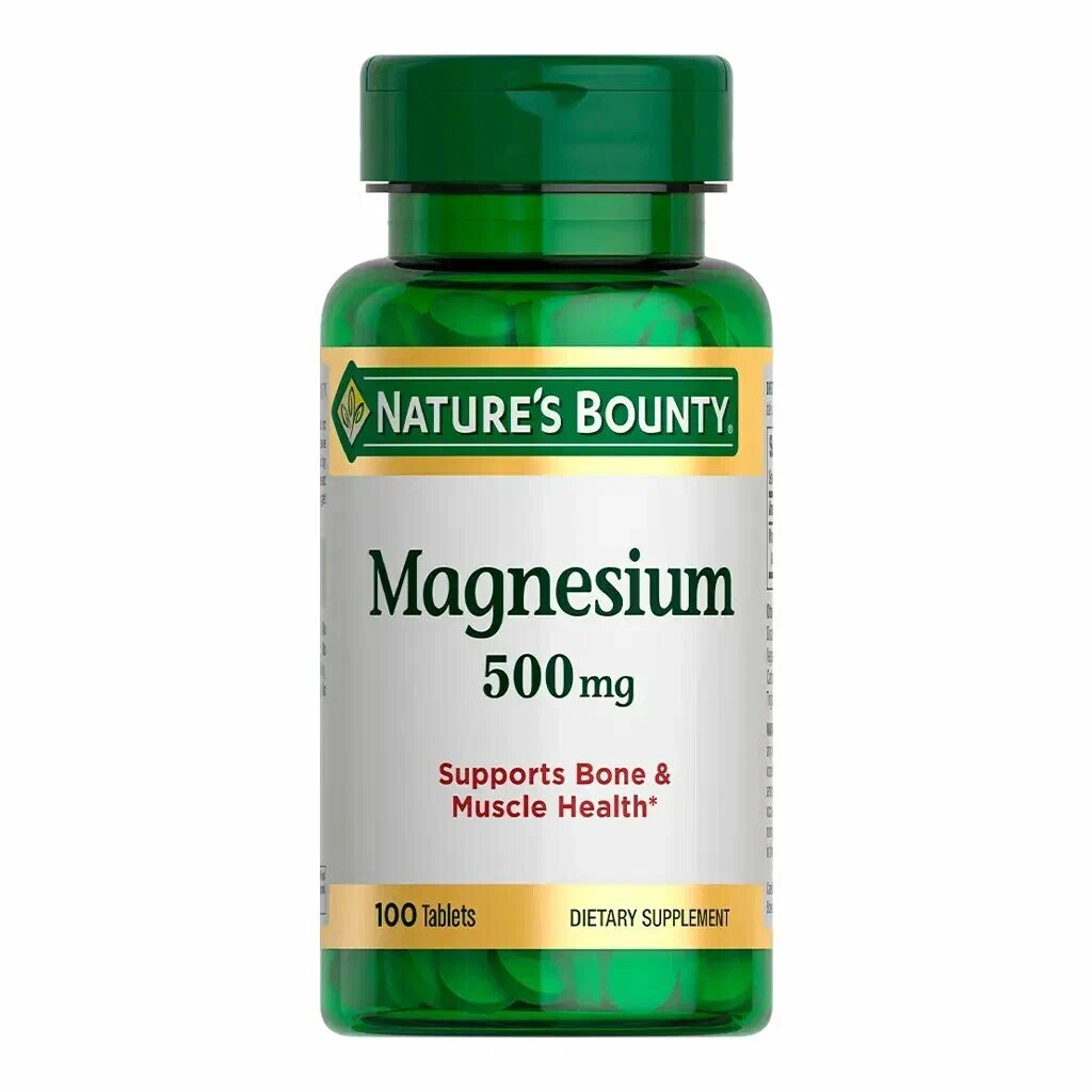 БАД Nature's Bounty Магний 500, для нервов и сна, таблетки, 100 шт