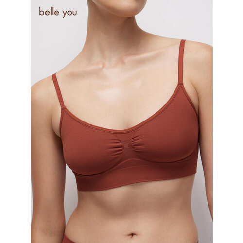фото Бюстгальтер belle you seamless base-бесшовное белье, размер 3xl/4xl, терракотовый