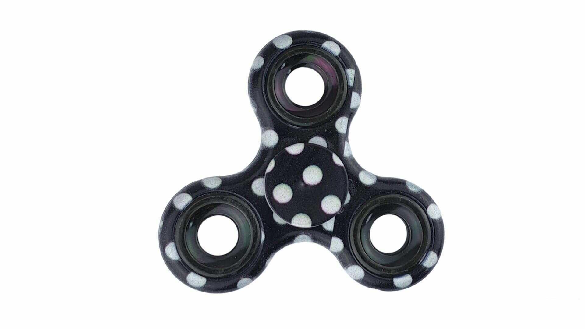 Спиннер DIKE, чёрный в белый горошек, антистресс, пластик/металл