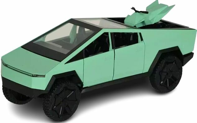 Машинка электромобиль TESLA CYBERTRUCK масштаб 1:24 открываются двери, багажник, инерционный механизм Тесла кибертрак