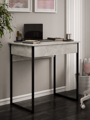 Изображение товара Стол MFMaster Uno-211, бетон, ЛДСП/металл, письменный, 77x51x76,5 см