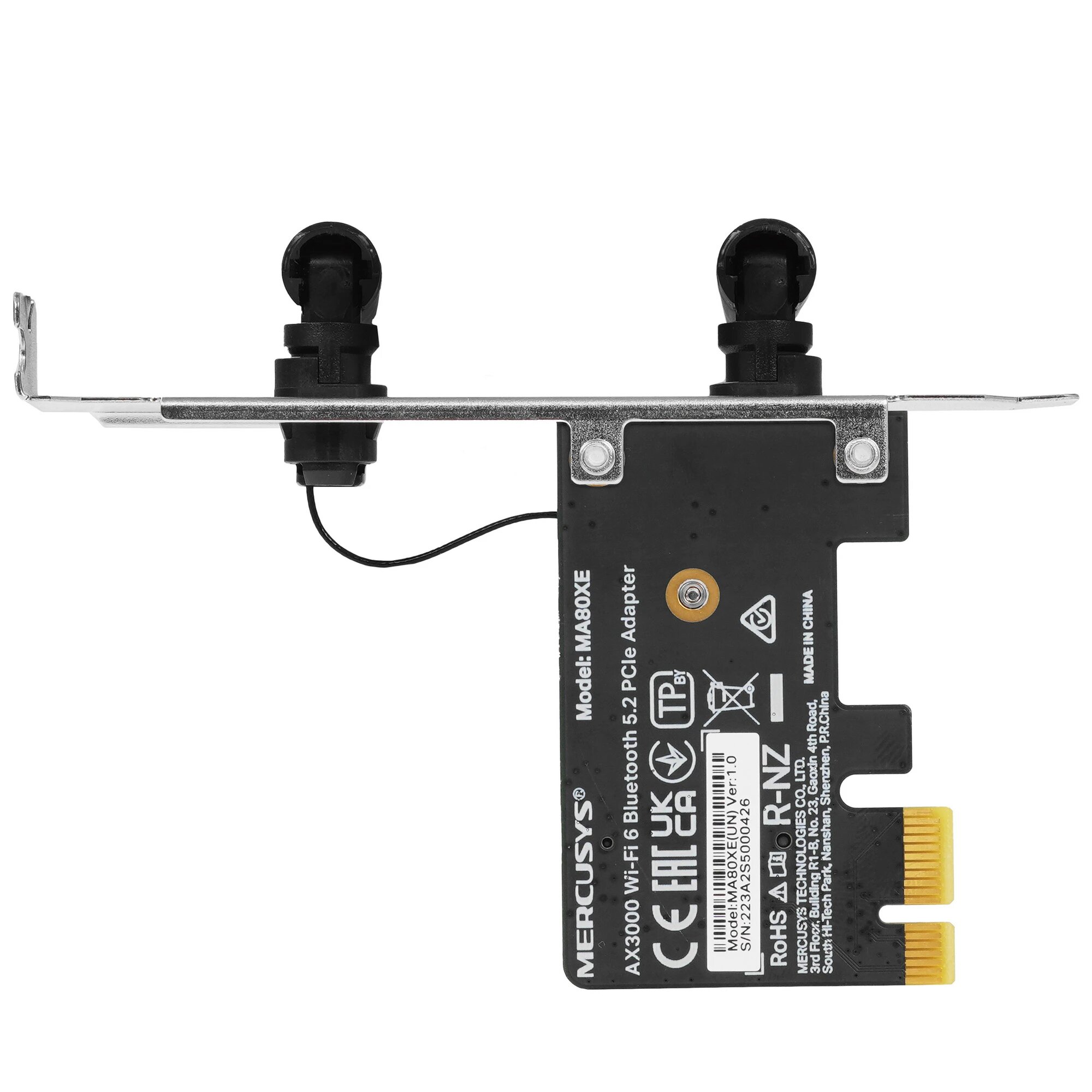 Wi-Fi 6 PCI-E адаптер Mercusys MA80XE AX3000 с Bluetooth 5.2, до 2976 Мбит/с, MU-MIMO, WPA3 — фото 1
