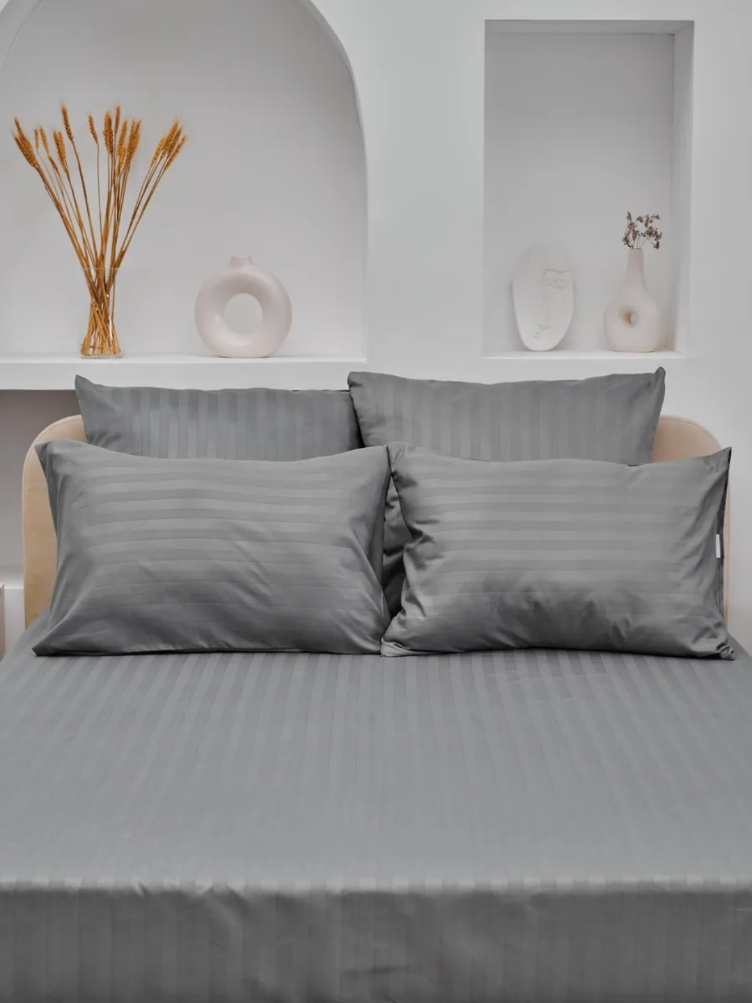 Постельное бельё "Плант", 2 спальное, гипоаллергенное, красное с белым