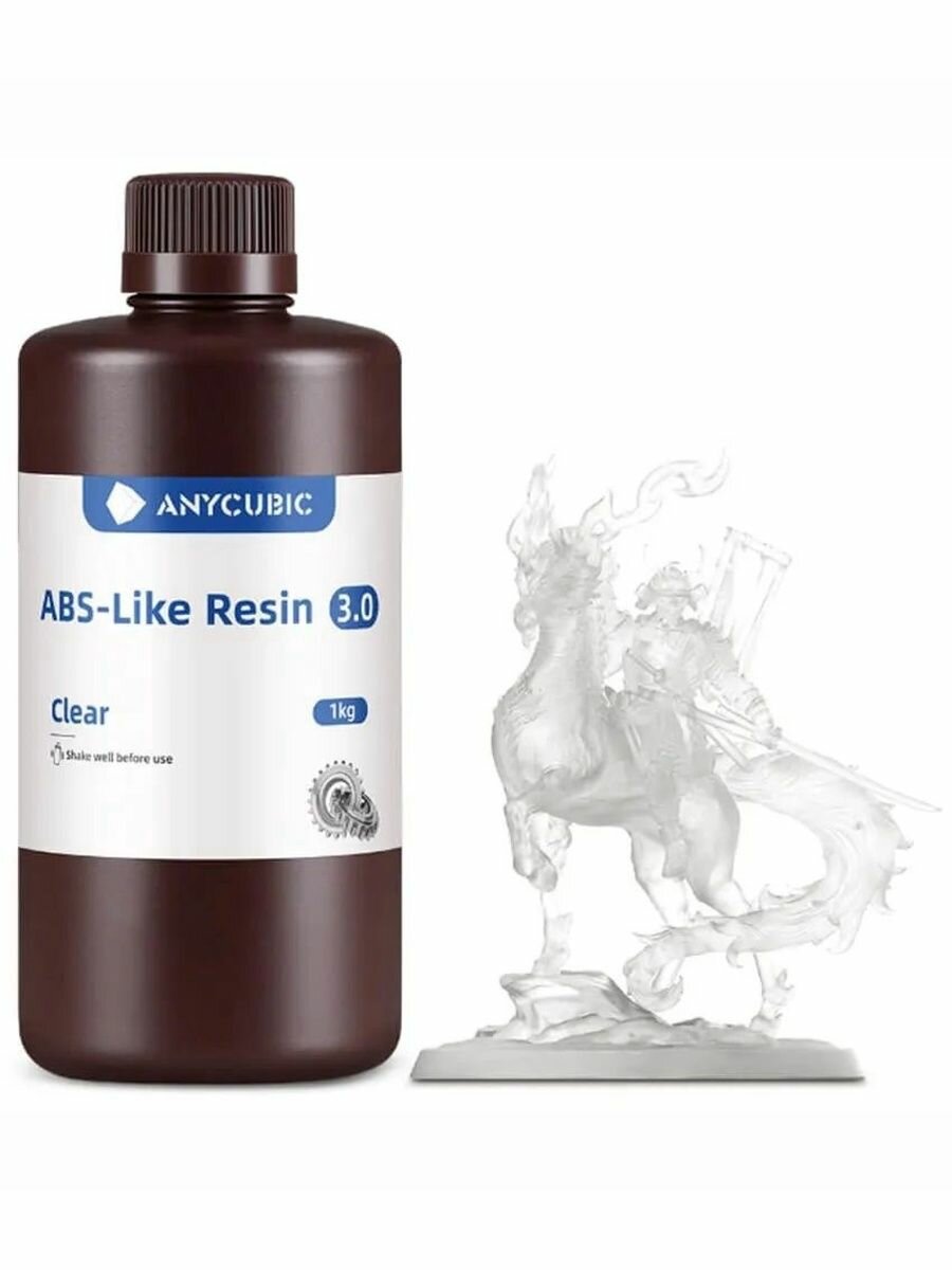 Фотополимерная смола Anycubic ABS-Like Resin 3.0 прозрачная (1 кг)