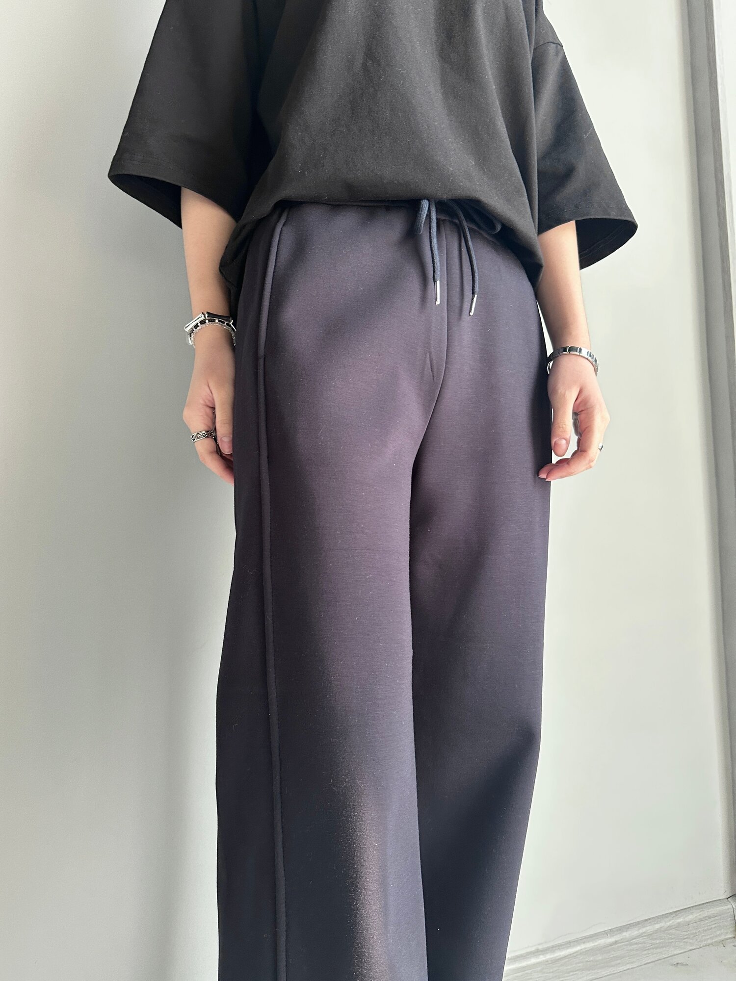 Брюки утеплённые INK Синий, черный, размер M, синий — фото 1