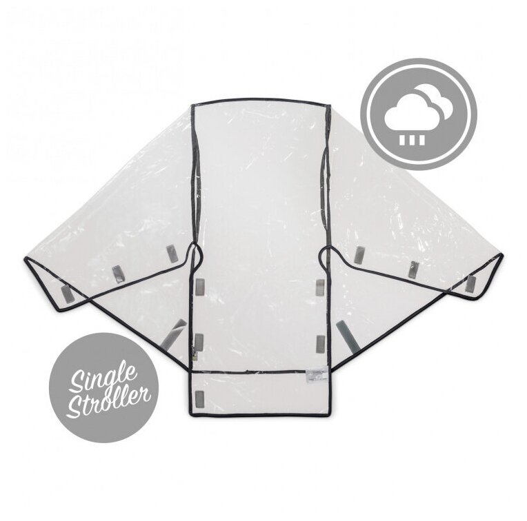 Дождевик Hauck "Roadster Turbo Duo", прозрачный, для двойных колясок — фото 1
