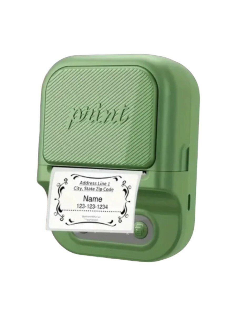 Термопринтер, принтер для печати этикеток PRINT мини, зеленый