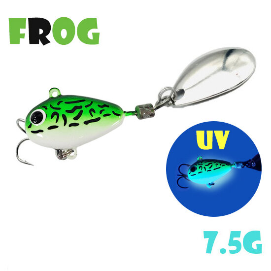 Блесна Тейл-Спиннер для рыбалки Uf-Studio Hurricane 7.5g #Gria Frog