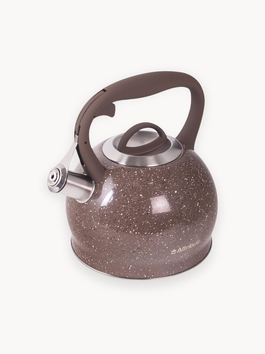 Чайник со свистком Attribute "GRANITE chocolate" 3 л, нержавеющая сталь