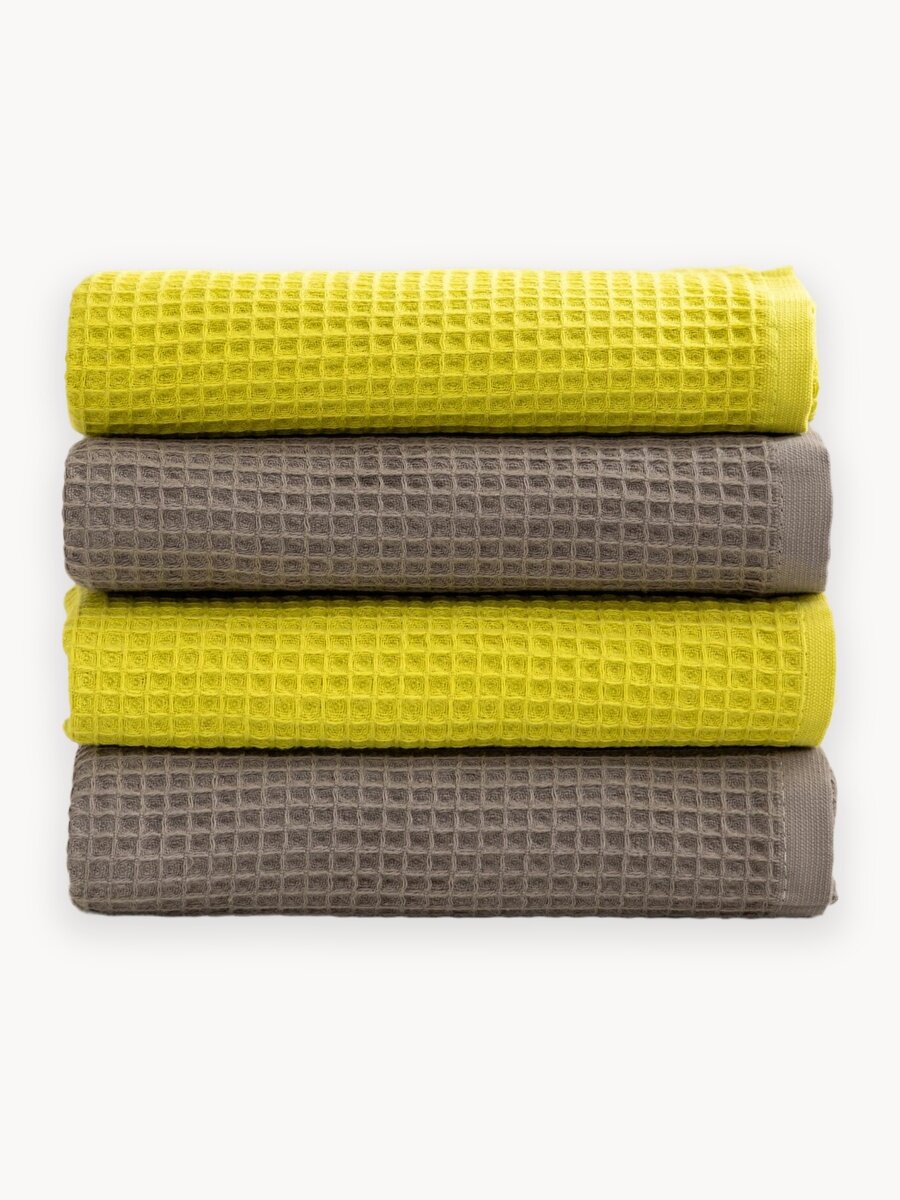 Полотенце кухонное 40х60 (4 шт.) "Унисон" graphite/lime