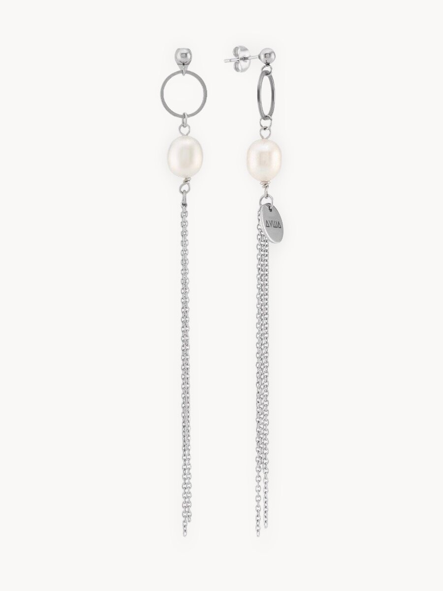 Серьги с подвесками, жемчуг пресноводный культивированный