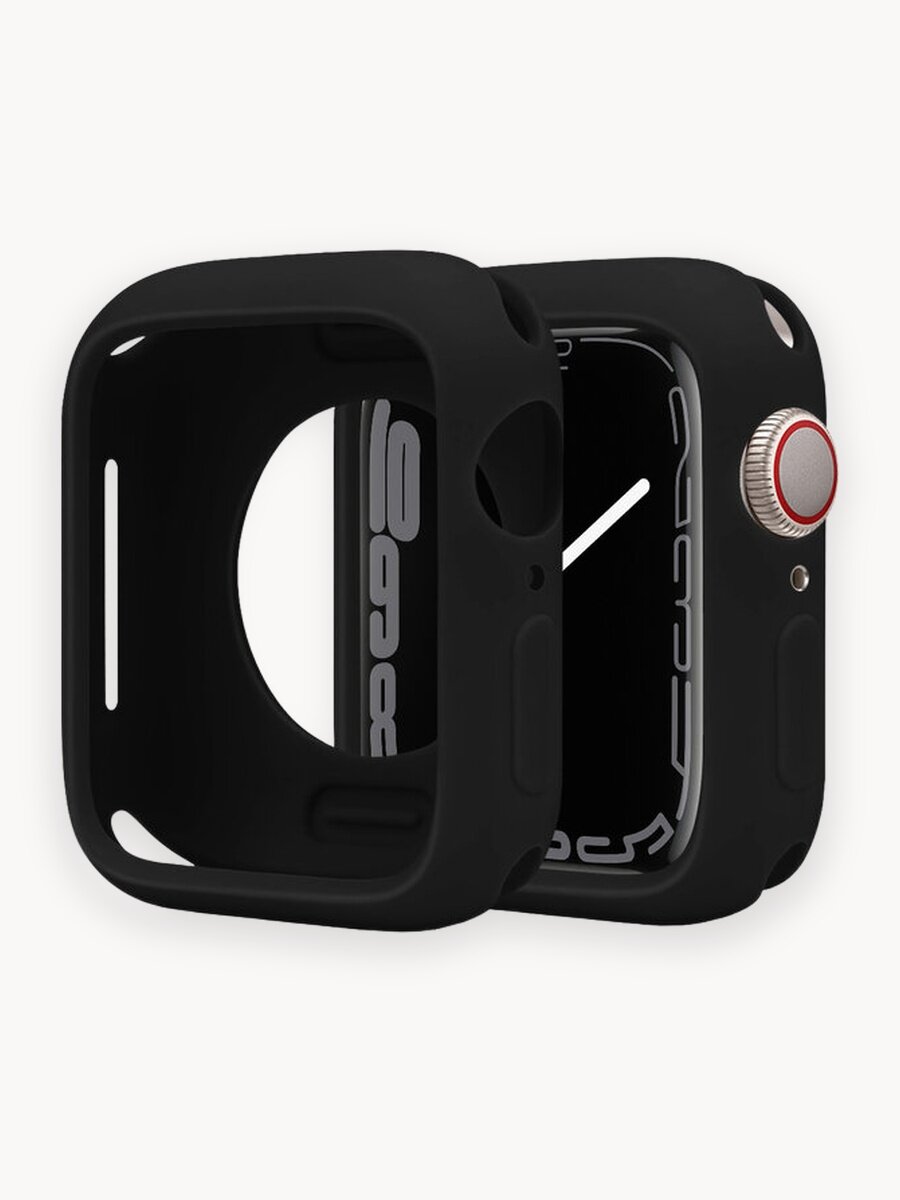 Чехол для Apple Watch 41 mm серии 1-9, SE и SE 2, бампер на эпл вотч 41 мм, защитный кейс на часы, черный