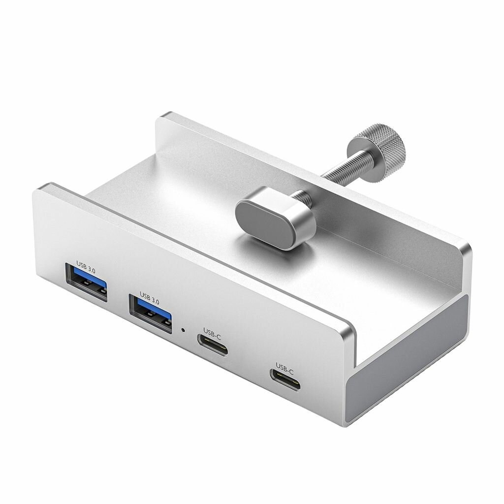 USB/Type C Хаб 4-Портовый для ПК серебристый