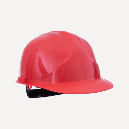 Изображение товара Каска строительная / защитная Лидер (красная) с электрозащитой, креплениями для наушников, щитков