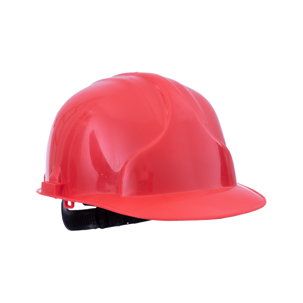 Каска строительная / защитная Лидер (красная) с электрозащитой креплениями для наушников щитков