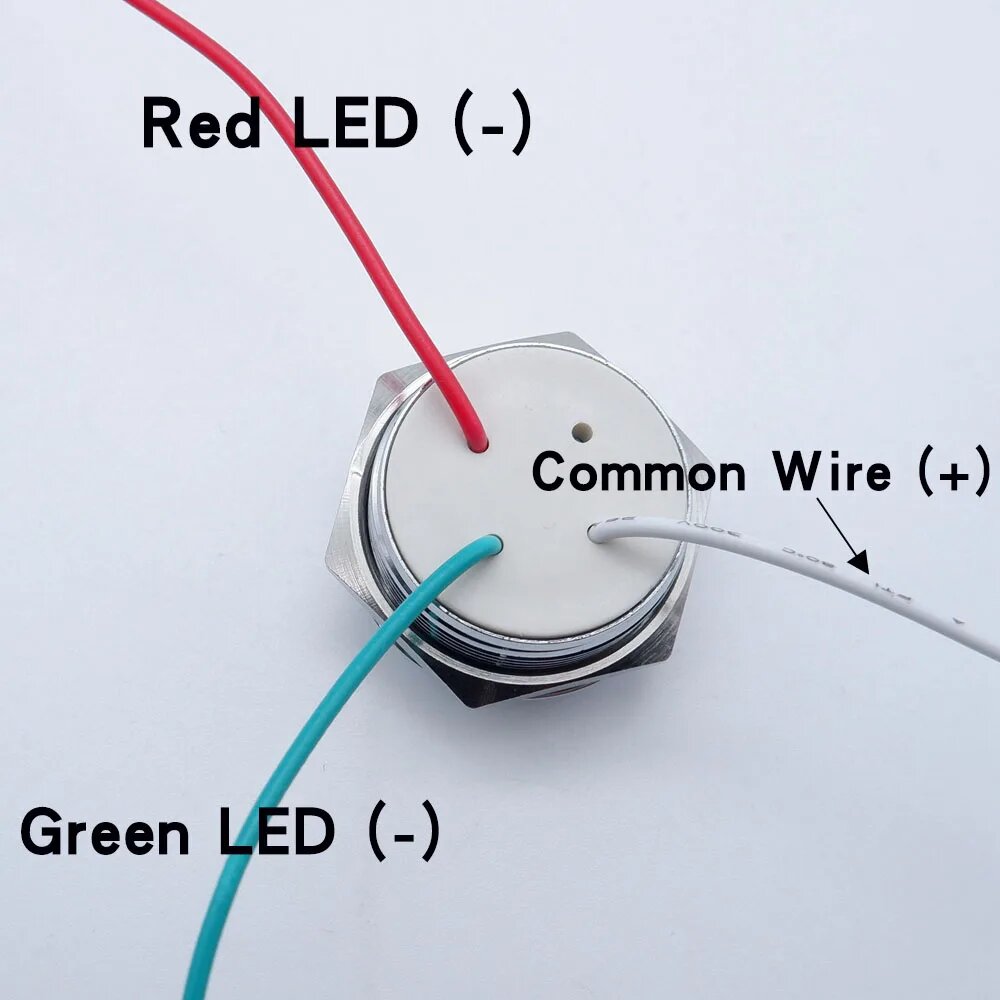 Металлические светодиодные индикаторы 12 16 19 22 мм, Red Green, 12mm, 3-6v