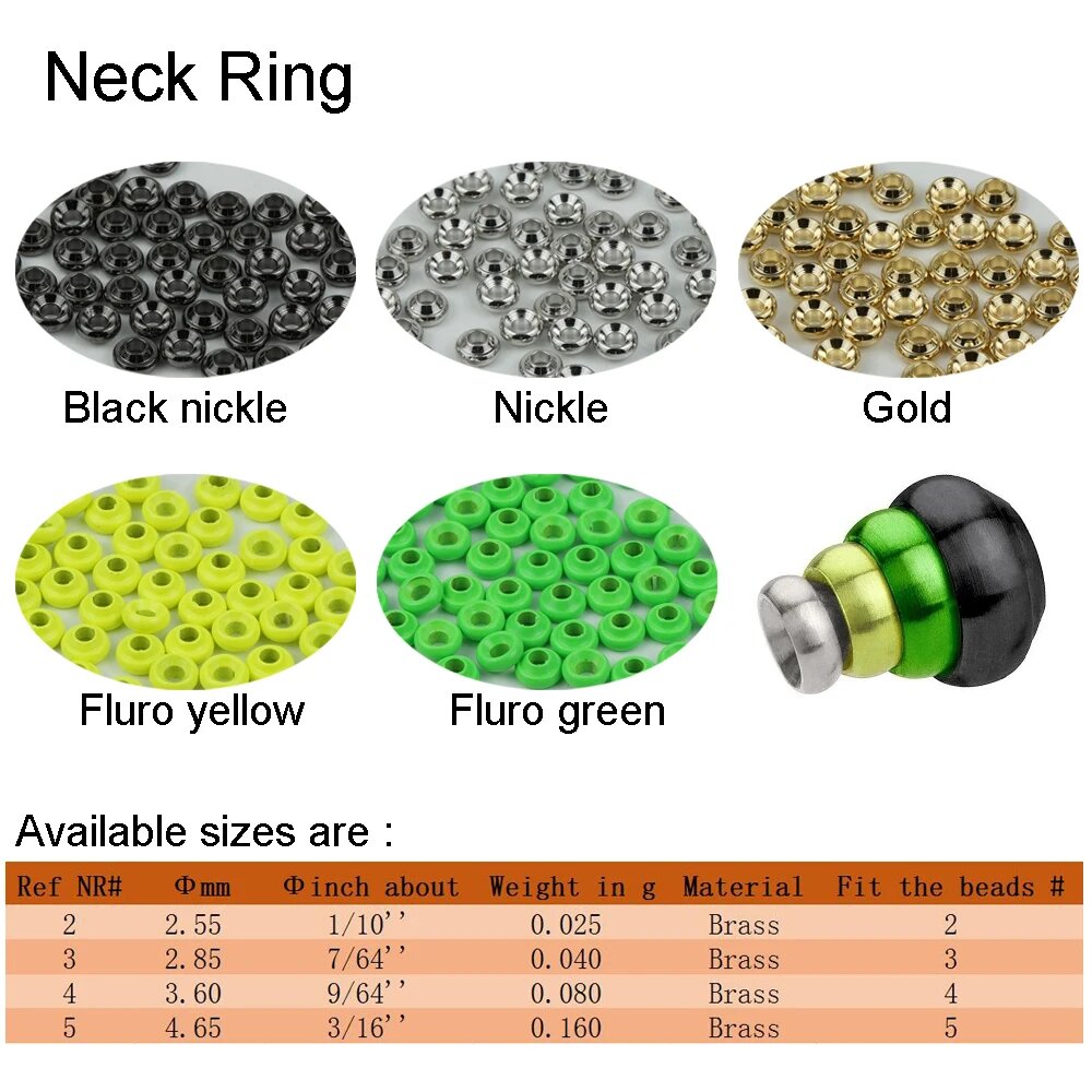 Aventik Латунные кольца для вязания мушек 50 шт Fluro yellow 3.6mm