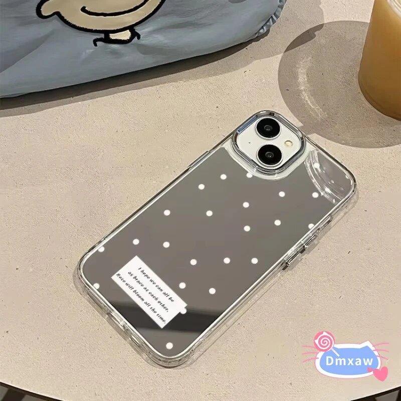 Зеркала Xiaomi Для Xiaomi 14T Pro 14 13T 12T 12S 13 Ultra 12 Mi 11 11T Pro Lite 12X Civi 3 2 Чехол для телефона в корейском стиле с зеркальными точками Мягкий чехол, Mirror L1121, Xiaomi 14T