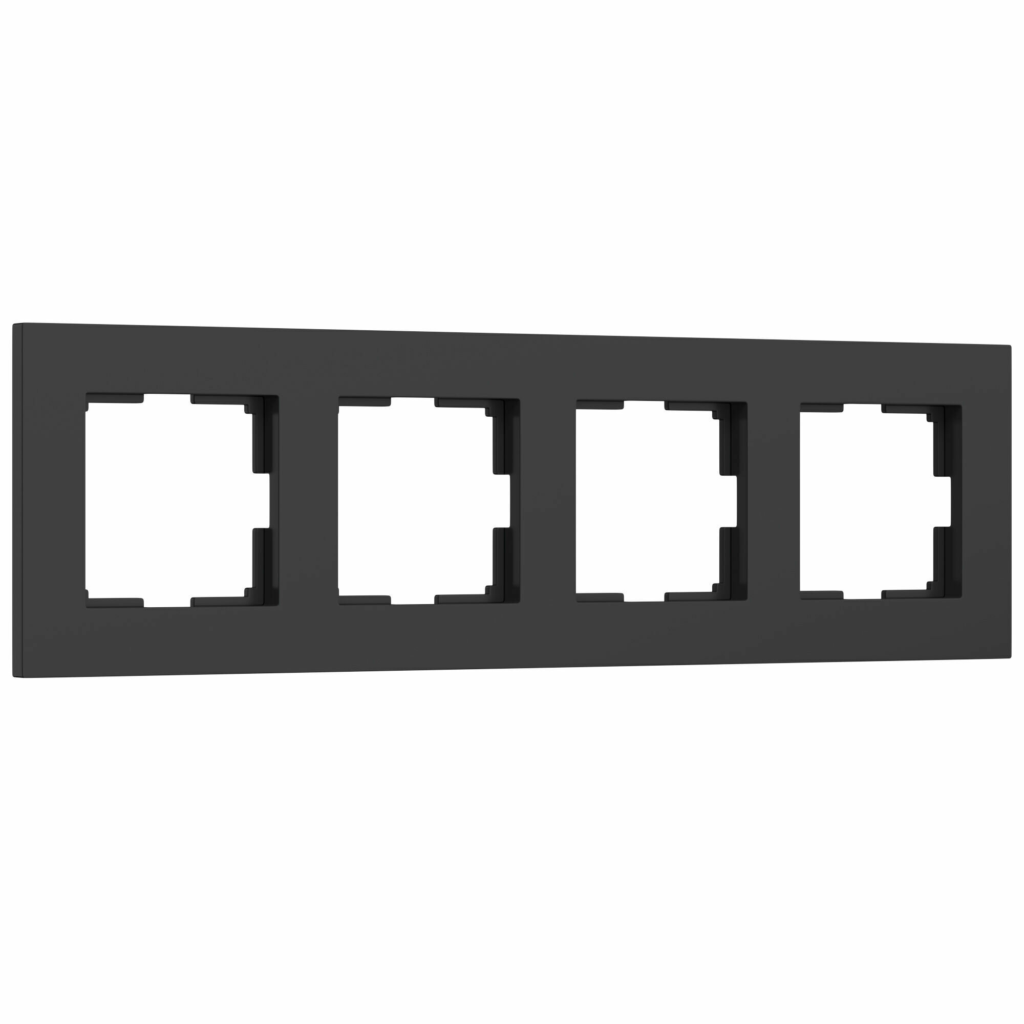 Рамка на 4 поста Werkel Slab (Черный soft) — фото 1