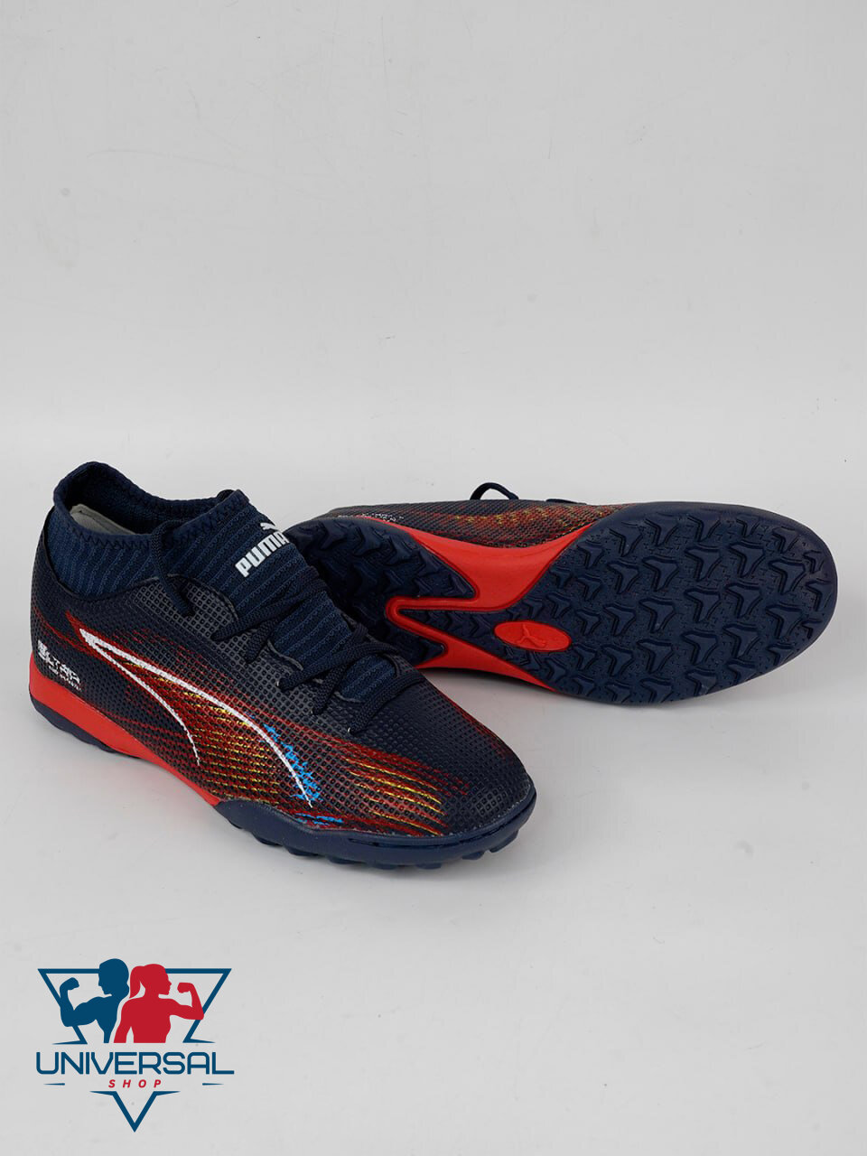 Бутсы PUMA, размер 42, черный/красный — фото 1