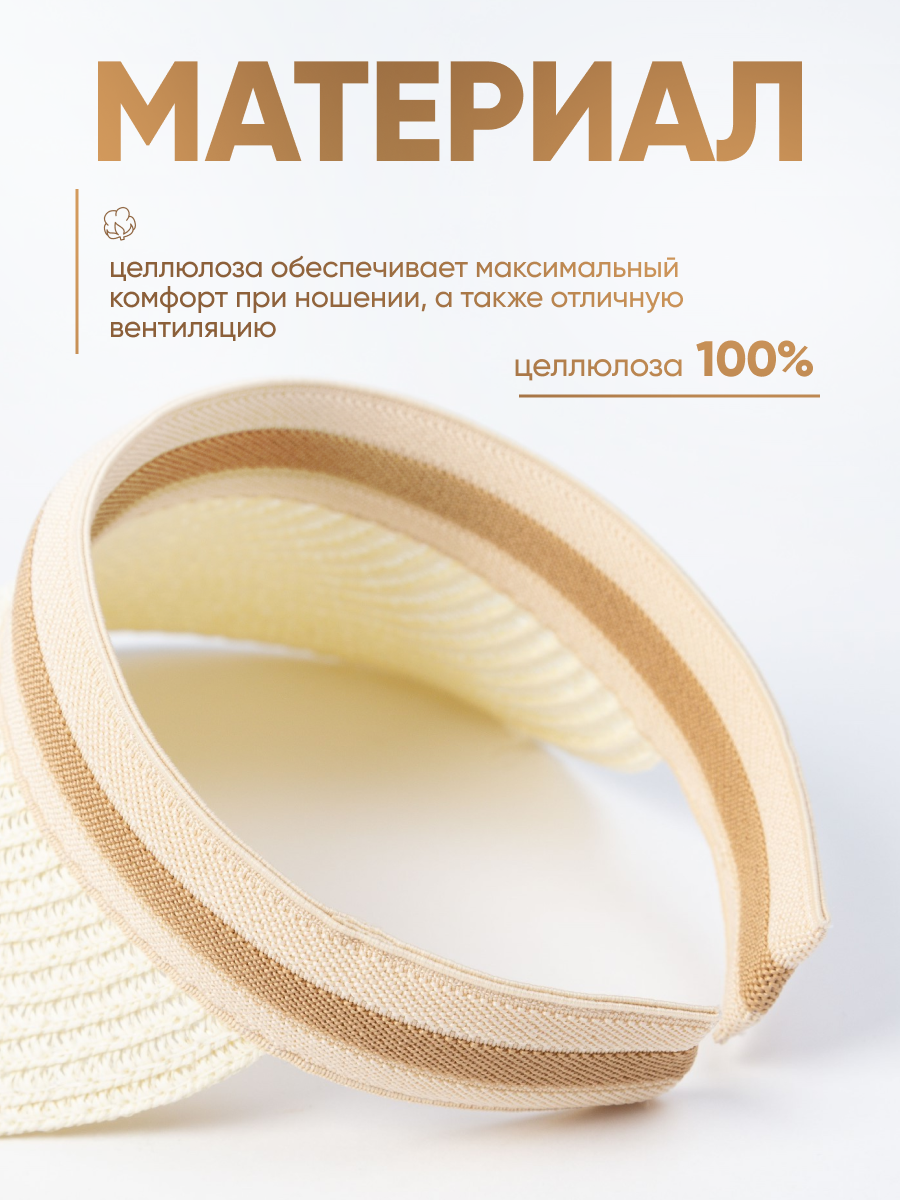Козырёк Minaku MINAKU: Beachwear KIDS для девочек, размер 50/52, белый — фото 1
