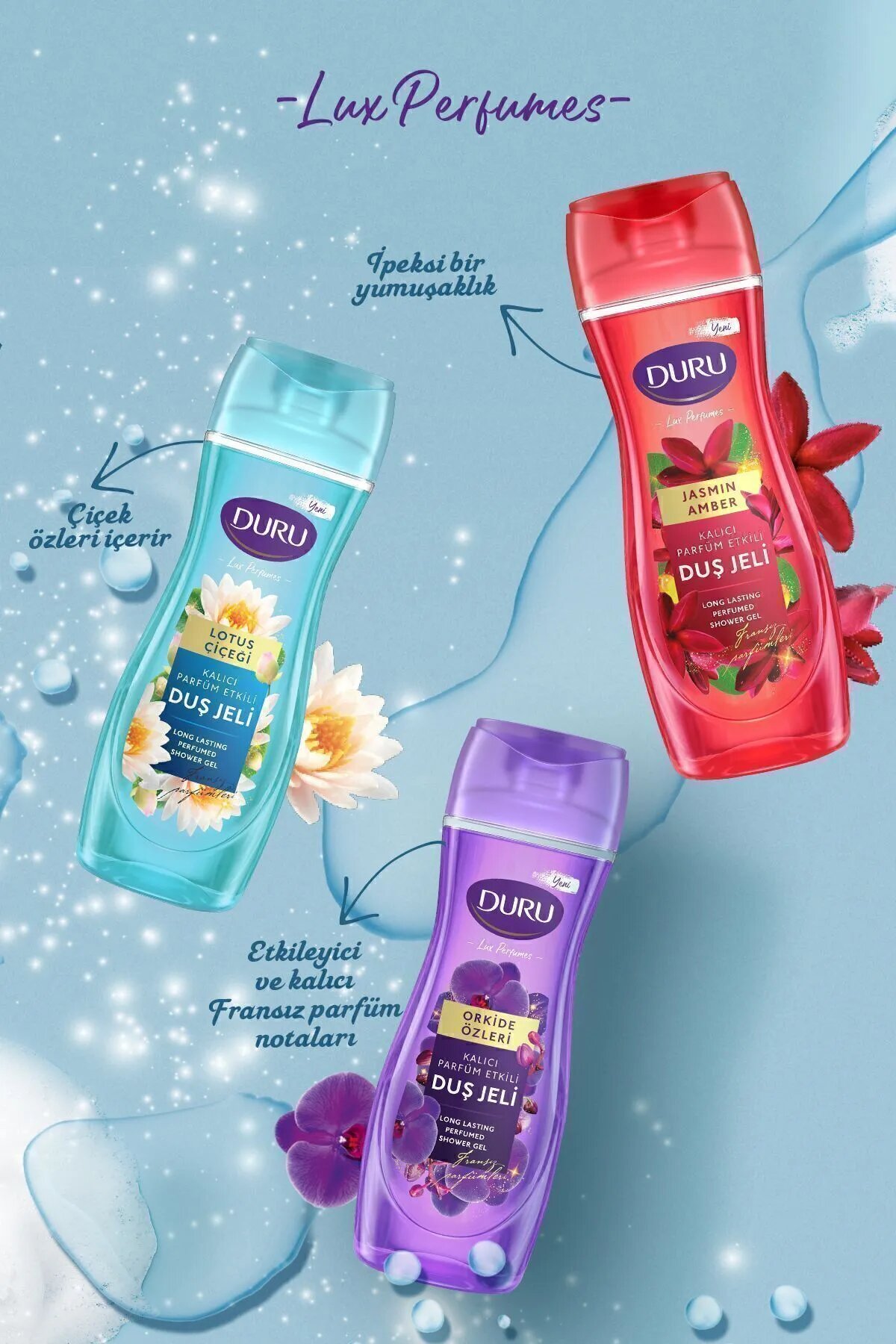 Гель для душа DURU LUX Perfumes JASMIN & AMBER SG, 450мл — фото 1