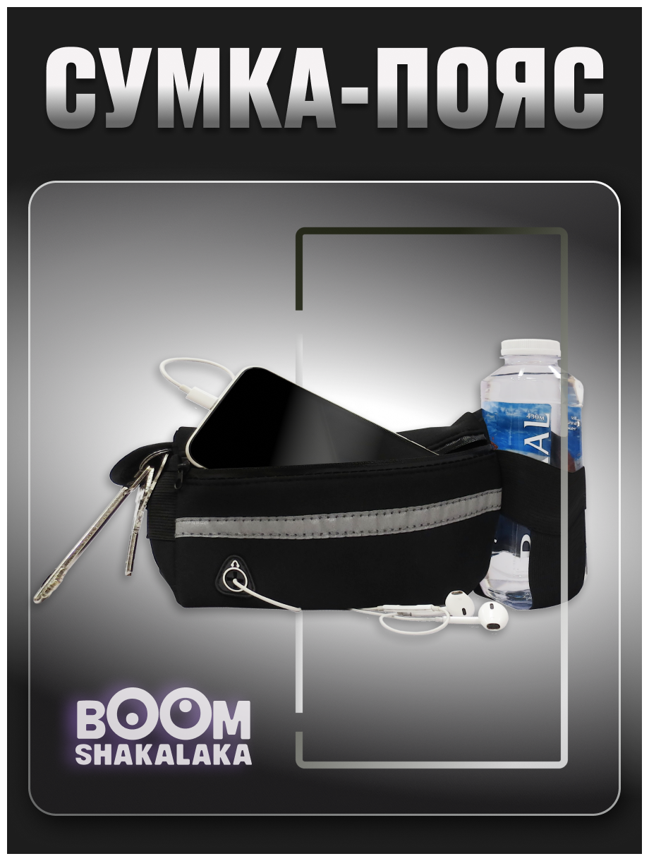 Сумка поясная Boomshakalaka, черный — фото 1