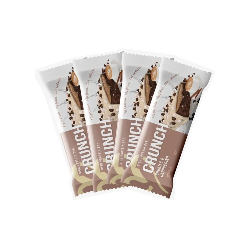 Протеиновый батончик Crunch 4 штуки 60 гр (BootyBar) Печенье с капучино
