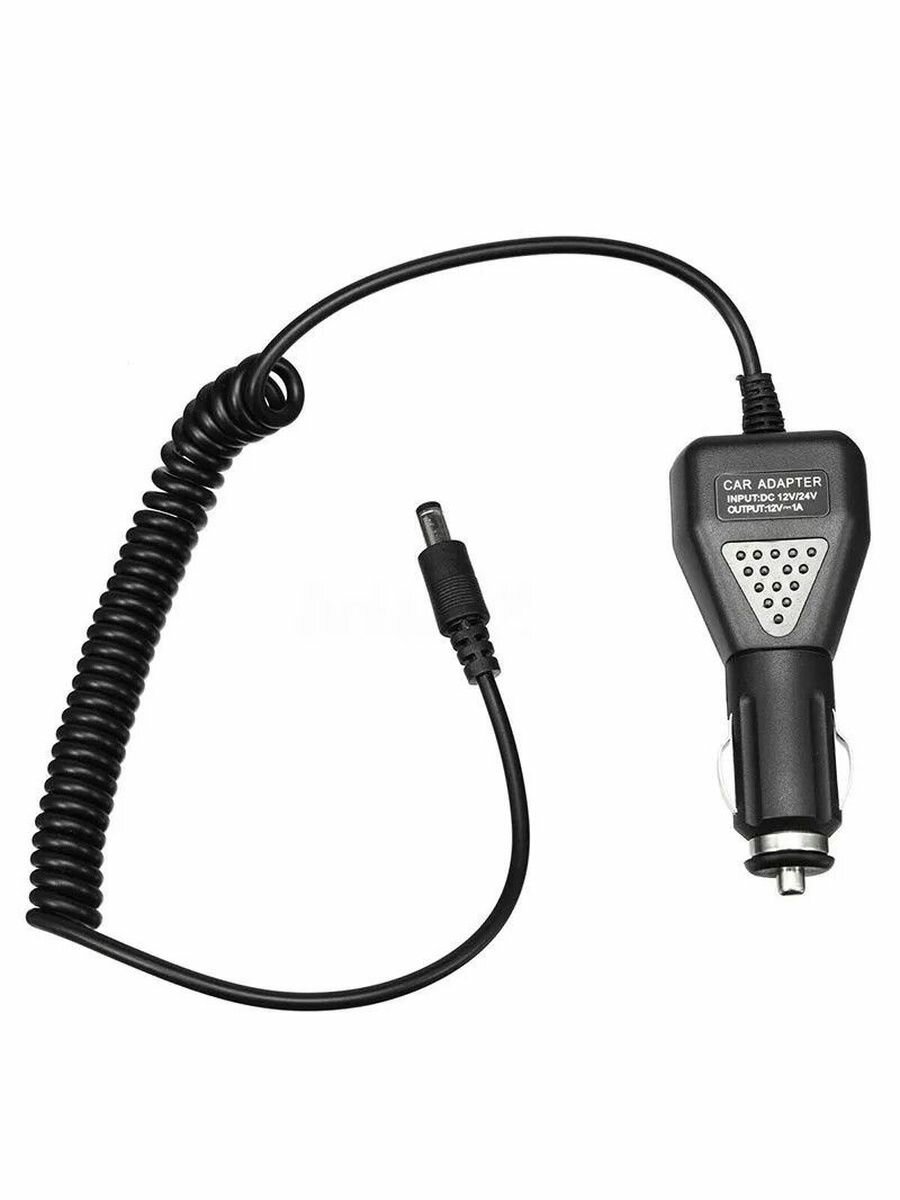 Автомобильное зарядное 12/24В для рации Baofeng, Kenwood штекер 2,5х5,5 мм