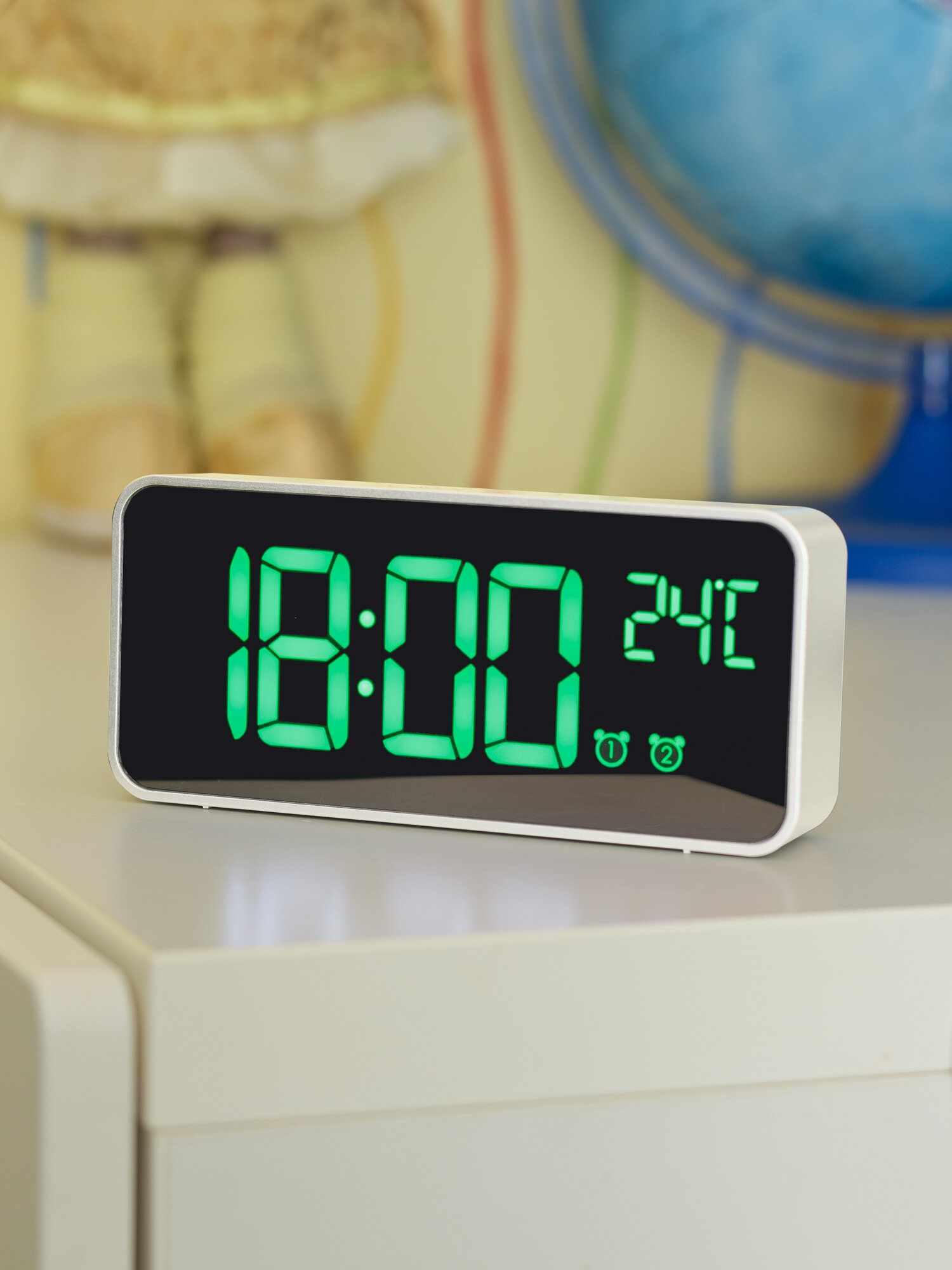 Часы электронные ARTSTYLE CL S80GR1 серебристые  со встр  аккум  инд    зел   CL S80GR 